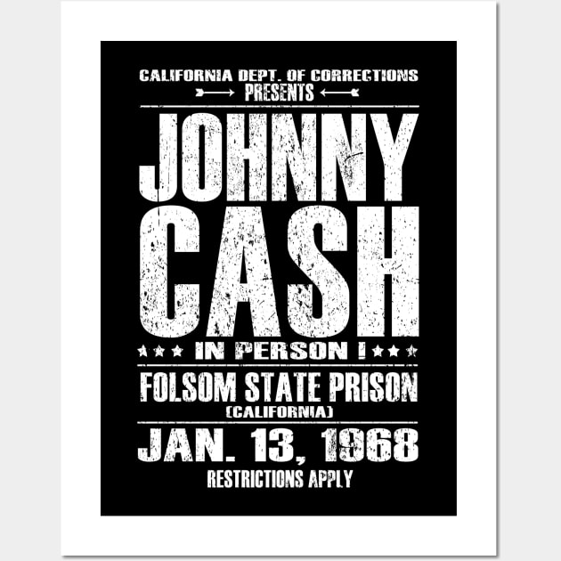 Johnny Cash Live At Folsom Prison Inspired Concert Poster Wall Art by HellwoodOutfitters